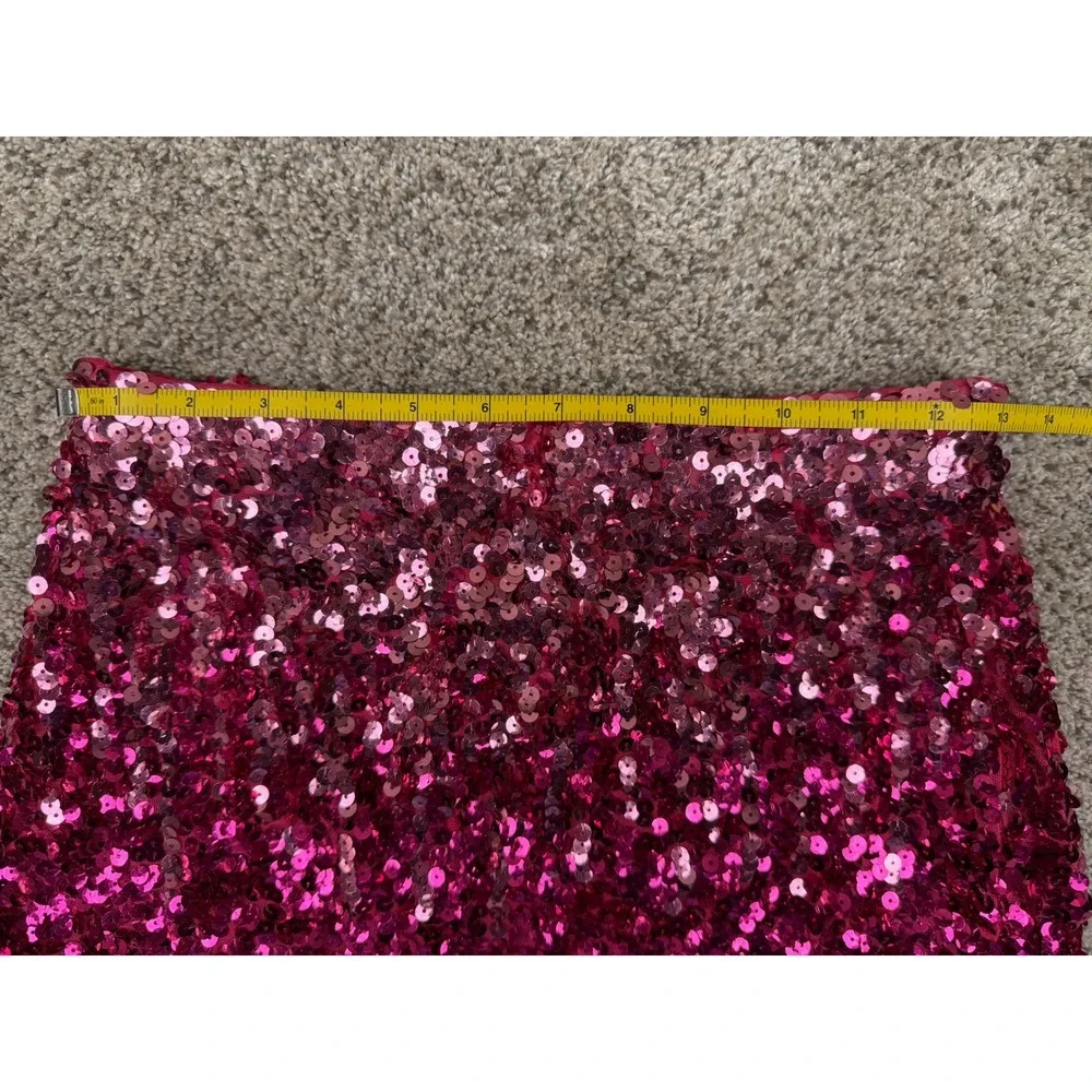 Maner‎ Magenta Pink Sequin Mini Skirt Party Festival Size Medium